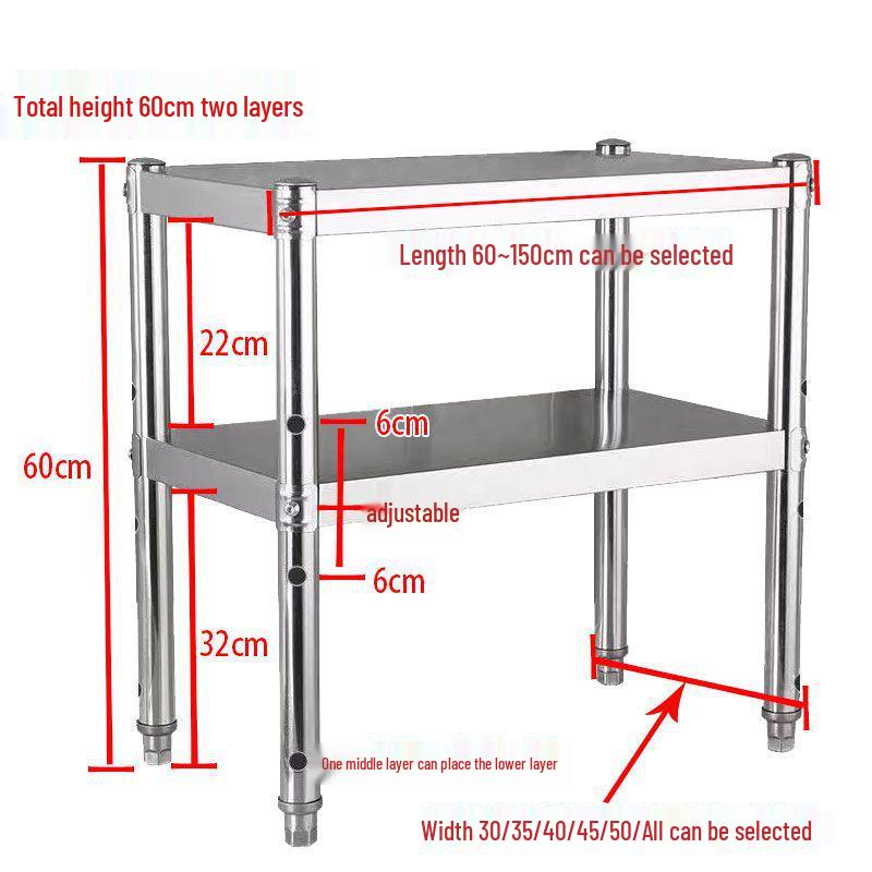 Stainless Steel 3-Tier Kitchen Rack for Microwave & Countertop Storage