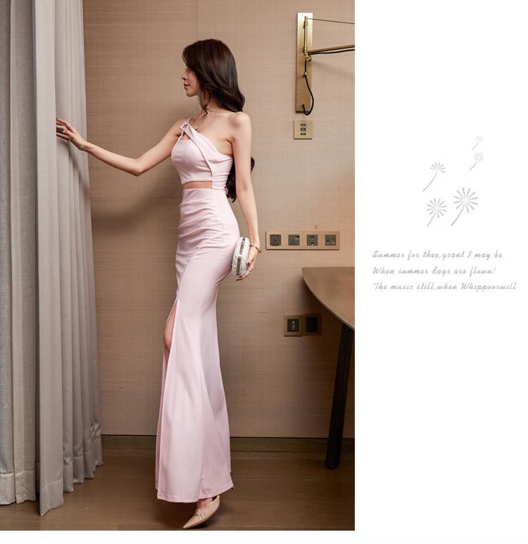2026 Elegant Strapless Slit Evening Gown – Slimming Bodycon, Hip-Hugging, Floor-Length Dress