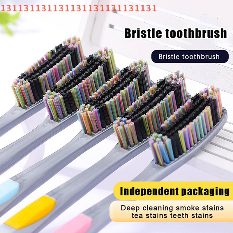 Large Head Bristle Toothbrush for Adults Anti-Slip Wide Design Deep Oral Cleaning To Remove Tooth And Smoke Stains 1/5 Pcs