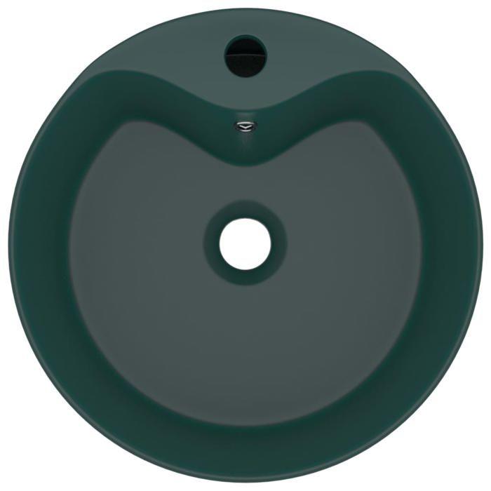 VidaXL Luxury Washbasin with Overflow Countertop Basin Toilet Hand Basin Bathroom Cosmetic Room House Green 147036