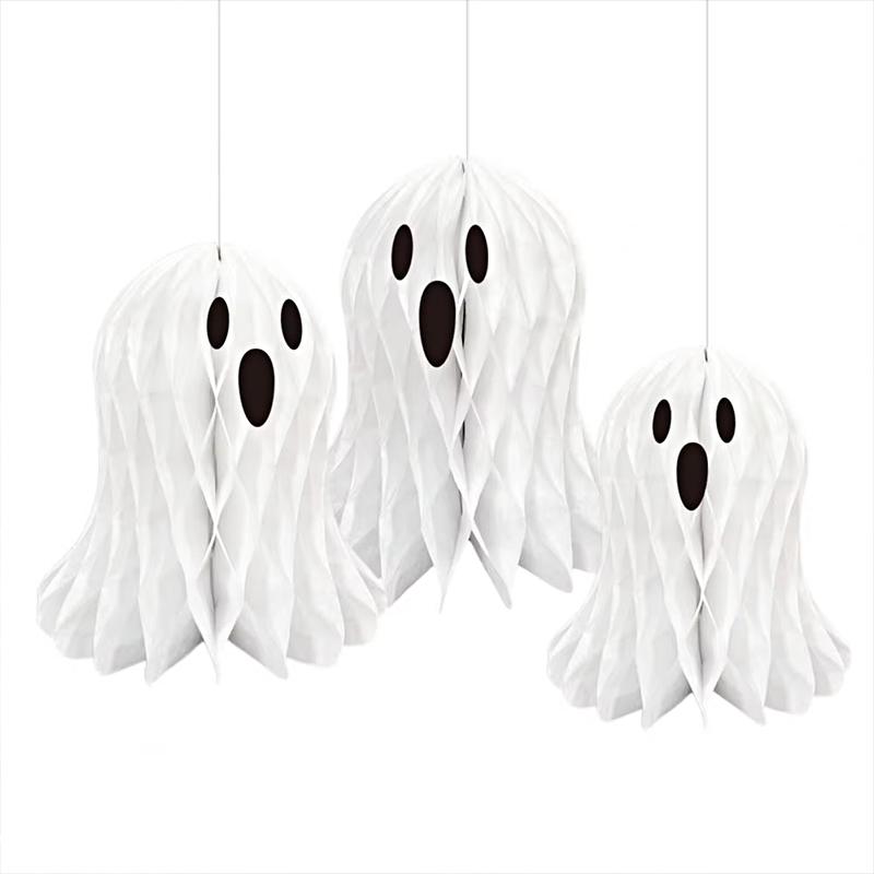 Halloween Ghost Hive DIY Hangings Atmosphere Props White Creative Design Paper Funny Handicrafts Hom Party Decoration Various Size