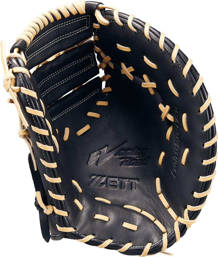 ZETT First Base Winning Black X Pastel Brown BRFB33513F Mitt, Road, Left-Handed Throw, (1932),