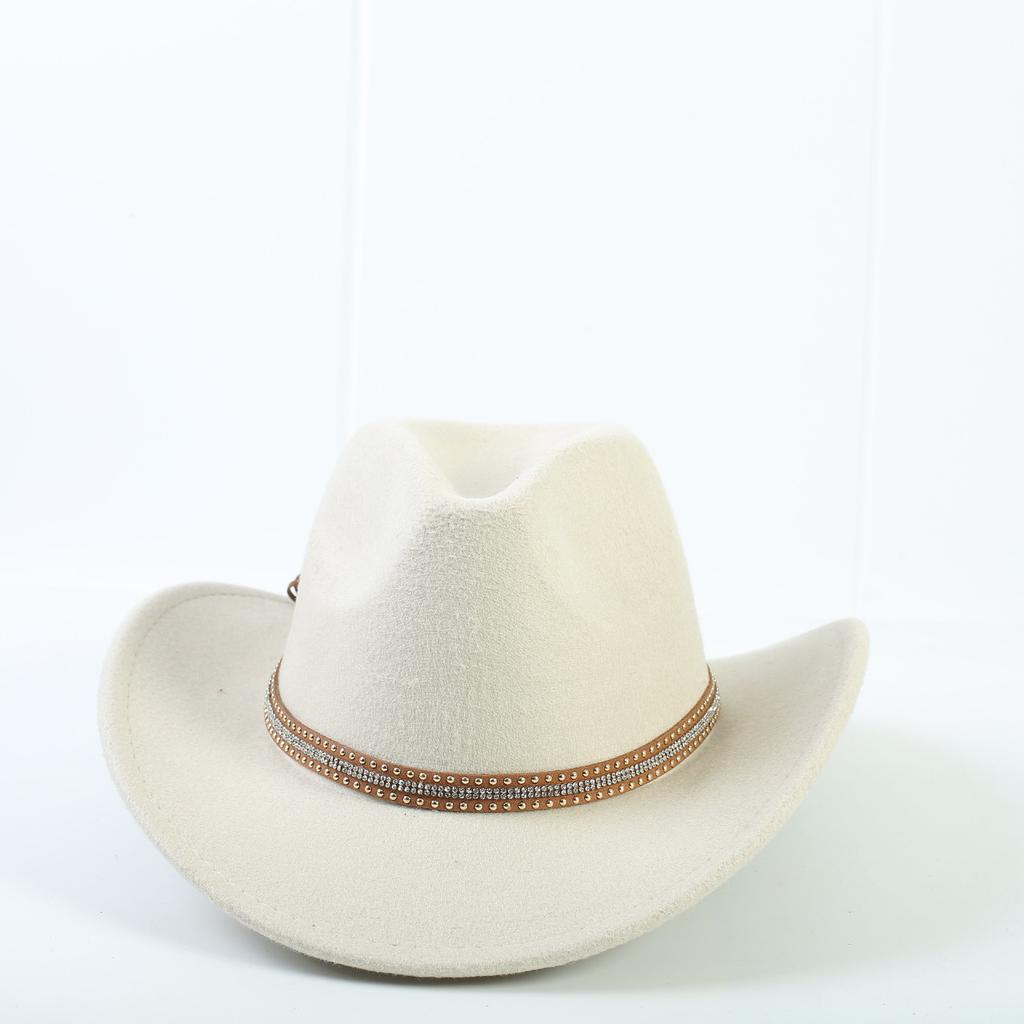 Popular European and American fashion western cowboy hats, classic commuter woolen jazz hats for men and women