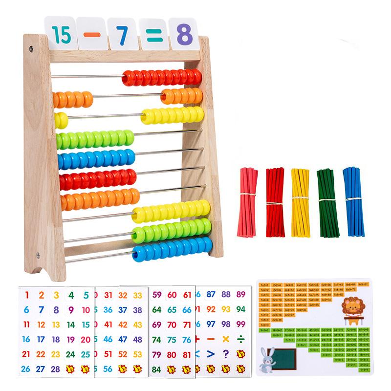 

Wooden Calculation Frame Ten Level Arithmetic Rack Children Addition Subtraction Operation Math Toys Montessori Educational Toys