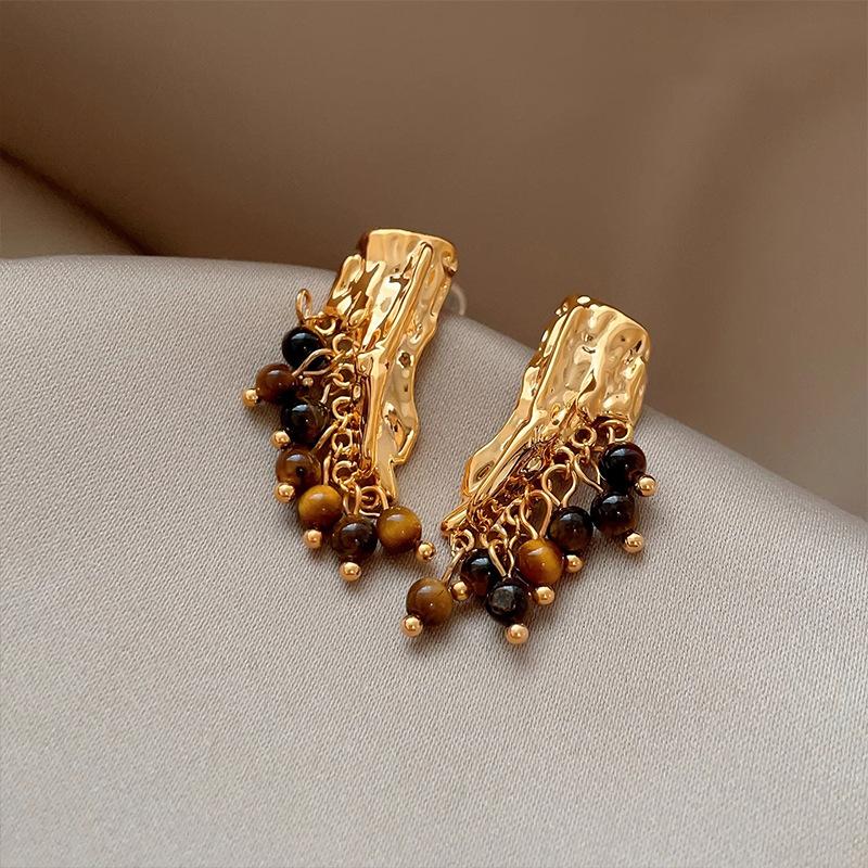 Винтажные геометрические серьги-гвоздики из смолы с майяровскими складками, серьги-подвески, серьги с индивидуальным дизайном, женские