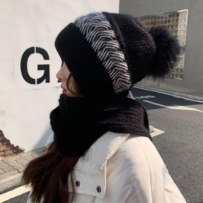 The New Hat Scarf Is Integrated And Thickened The Warm And Warm Winter Ears