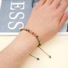 Multi-colored Semi-Precious Stone Gold CCB Bead Adjustable Rope Bracelet Candy Color Bead  Daily Wear Jewelry Beads Color Random