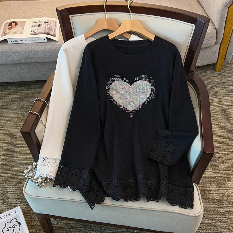 Plus Size Women s Loose Round Neck Knit Shirt, Bust 150/160, Mid-Length 3XL