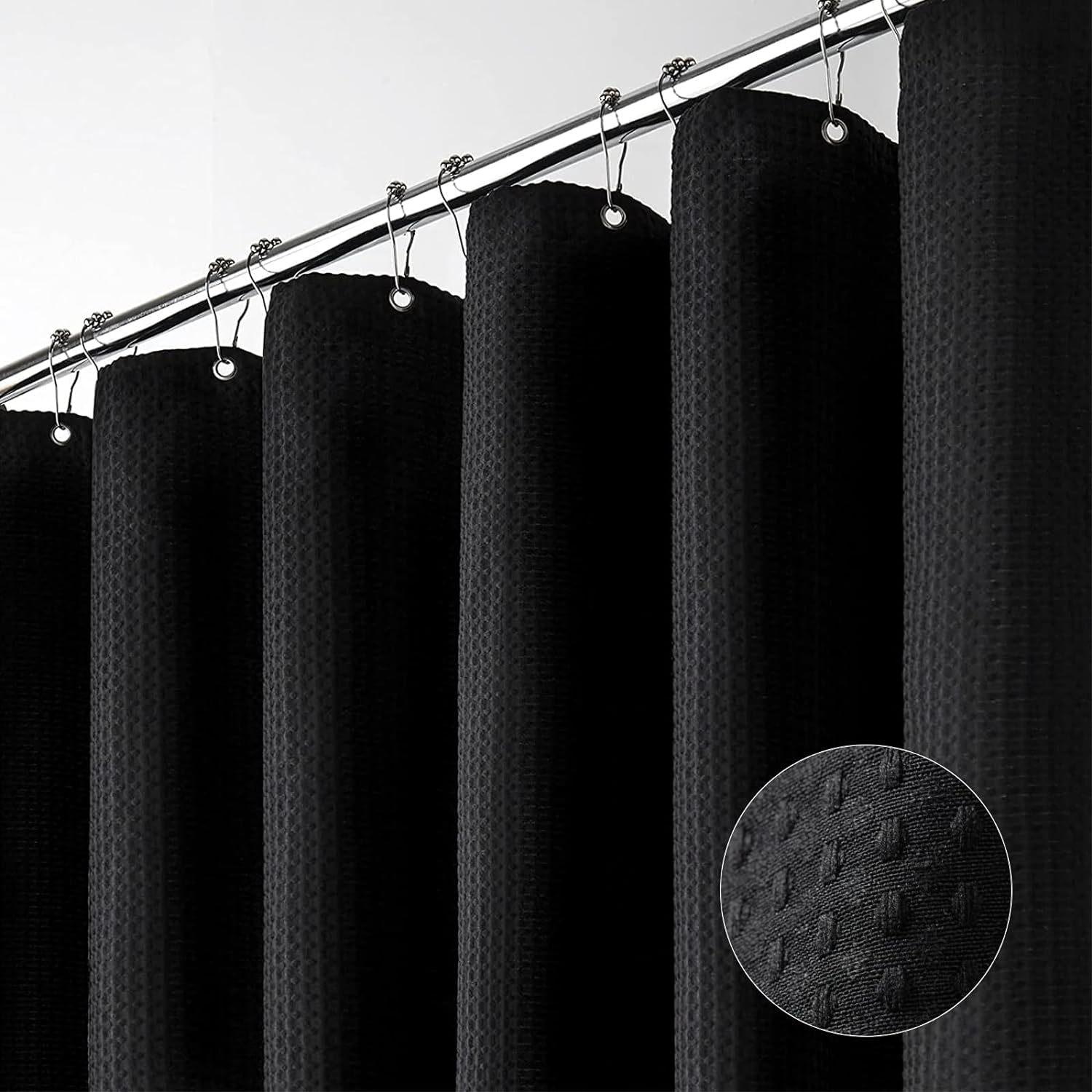

Складная занавеска для душа, водонепроницаемая, устойчивая к плесени, занавеска для душа для ванной, телескопическая штанга для сушки 150CM*180CM чёрный