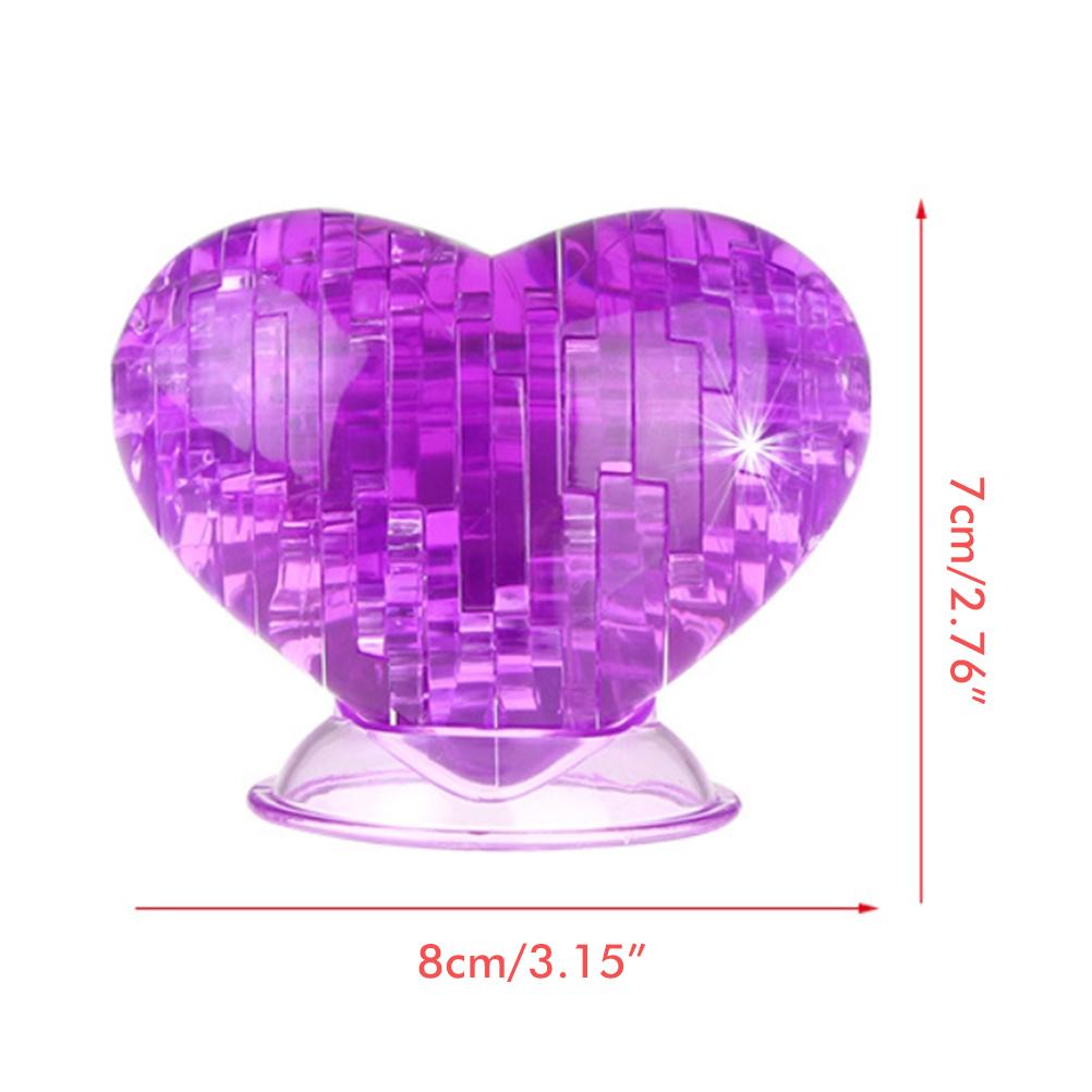 3D heart shaped crystal puzzle educational toy синий