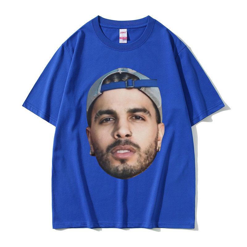 Rapper Rauw Alejandro Mugshot Print T Shirts Unisex's Fashion Hip Hop Trend Streetwear Unisex Women Oversized 100% Pure Cotton T-shirt