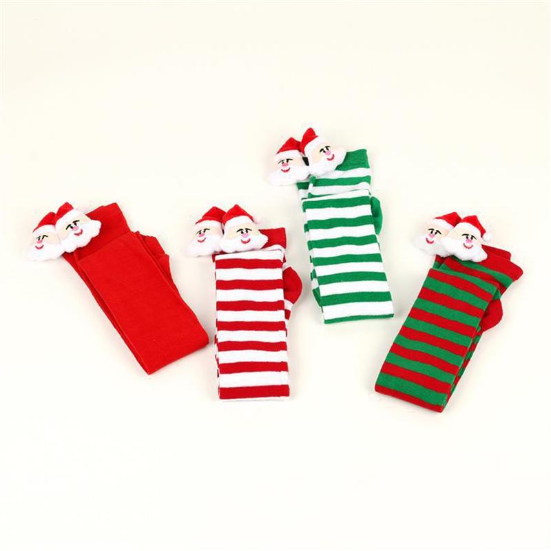 Santa Claus Striped Socks Doll High Socks Over The Knee Socks Women'S Christmas Doll Stockings Party Long Socks