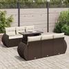 VidaXL Garden Furniture Set with Cushions 7 Pcs Brown Wicker 3326584