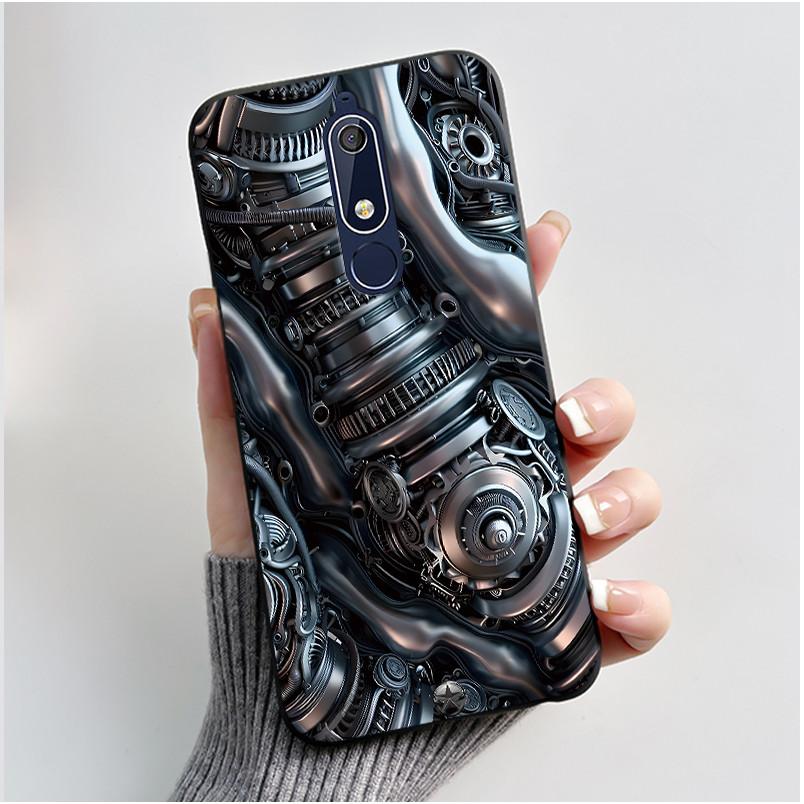 Casing For Nokia 5.1 6.1 Aesthetic Luxury Cute Cool Boys Girls Soft silicone Phone Case Back Cover Black Matte Protective Shell