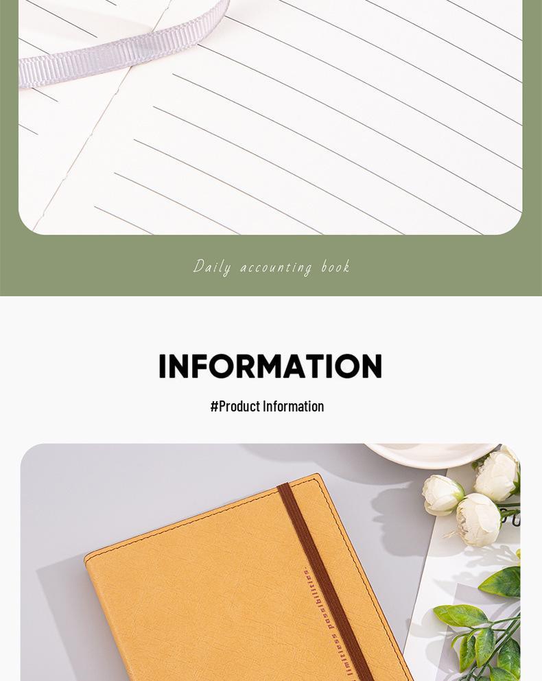 Minimalist Rope-Bound Hardcover Notebook - Customizable Logo for Office or Business Use