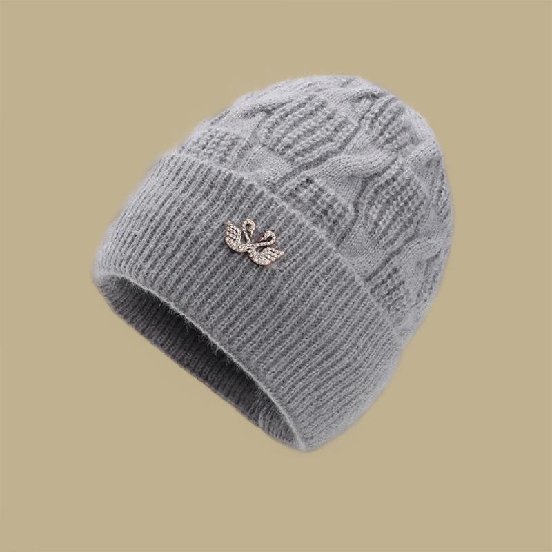 Thickened Knitted Middle-aged Elderly Hat Women's Winter Warm Mother Hat Grandma Winter Wool Hat Versatile Cotton Hat
