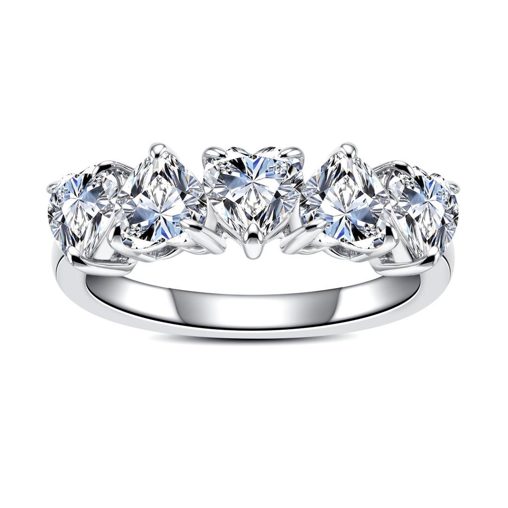 925 Sterling Silver Moissanite Diamond Heart Ring for Women, Stylish Stackable Valentine's Day Gift