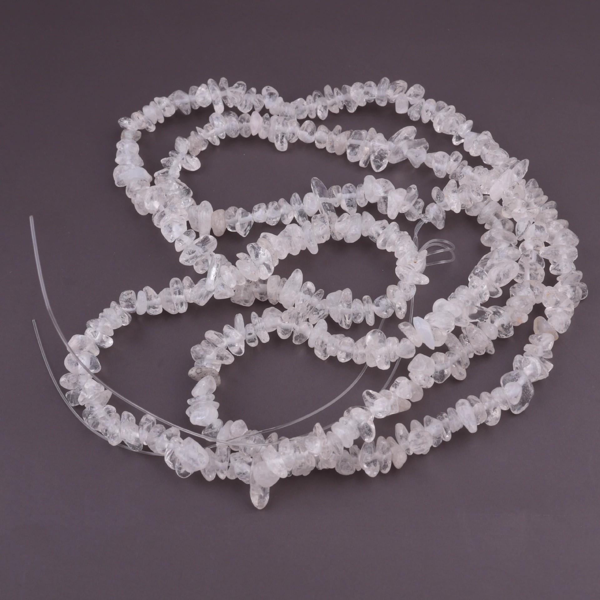 

Натуральні білі кристали 3-5 мм, нерегулярна гравійна намистина для DIY намиста та браслета White Crystal Gravel 5-6mm, Approx. 80cm білий