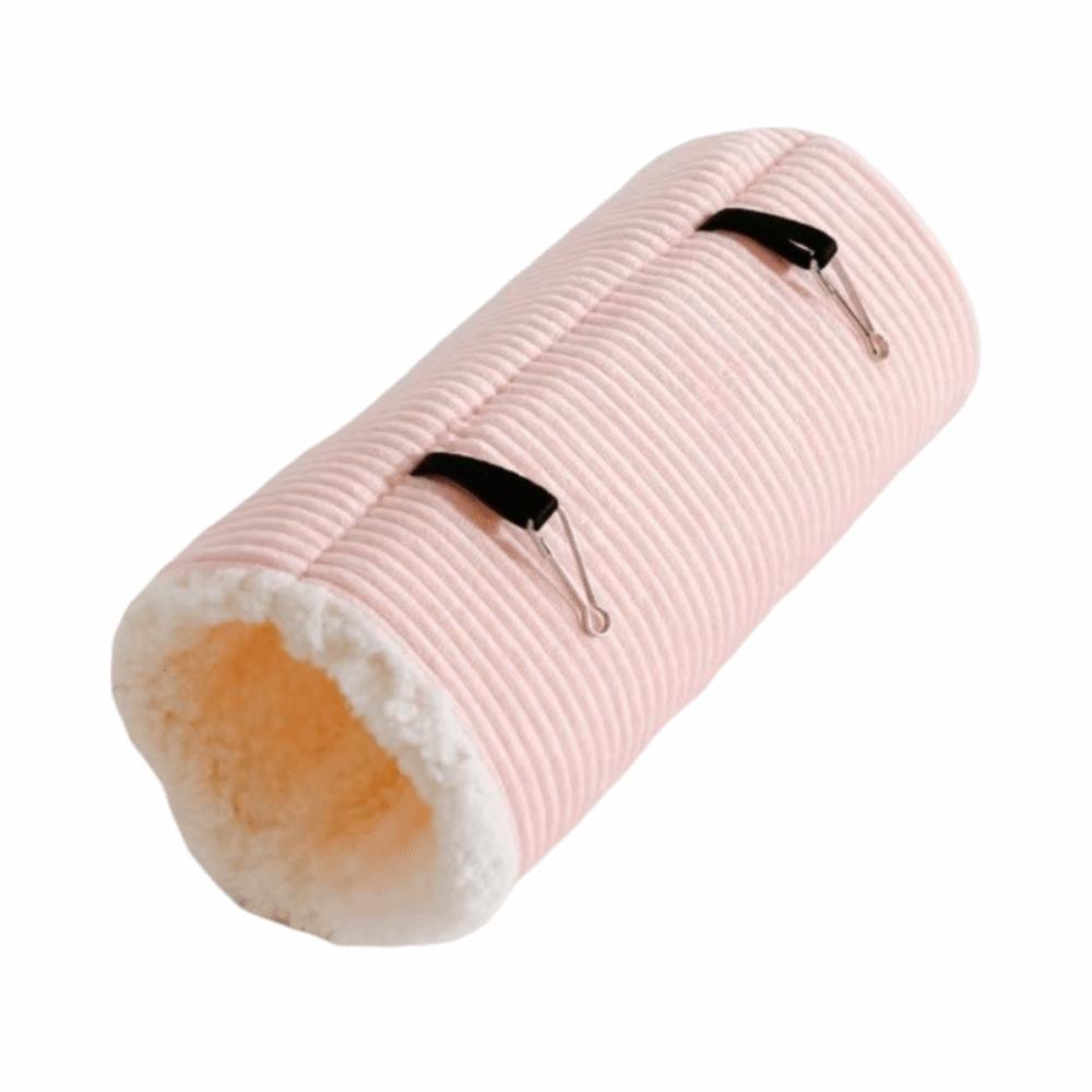

Plush Lining Plush House Nest Striped Print Pet Hamster Bed Plush Guinea Pig Tunnel Pet Supplies S розовый