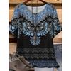 Vintage Paisley Graphics Women's Short Sleeve T-Shirt Ethnic Style O-Neck 3D Printed Top Tees Summer Loose Women's Clothing
