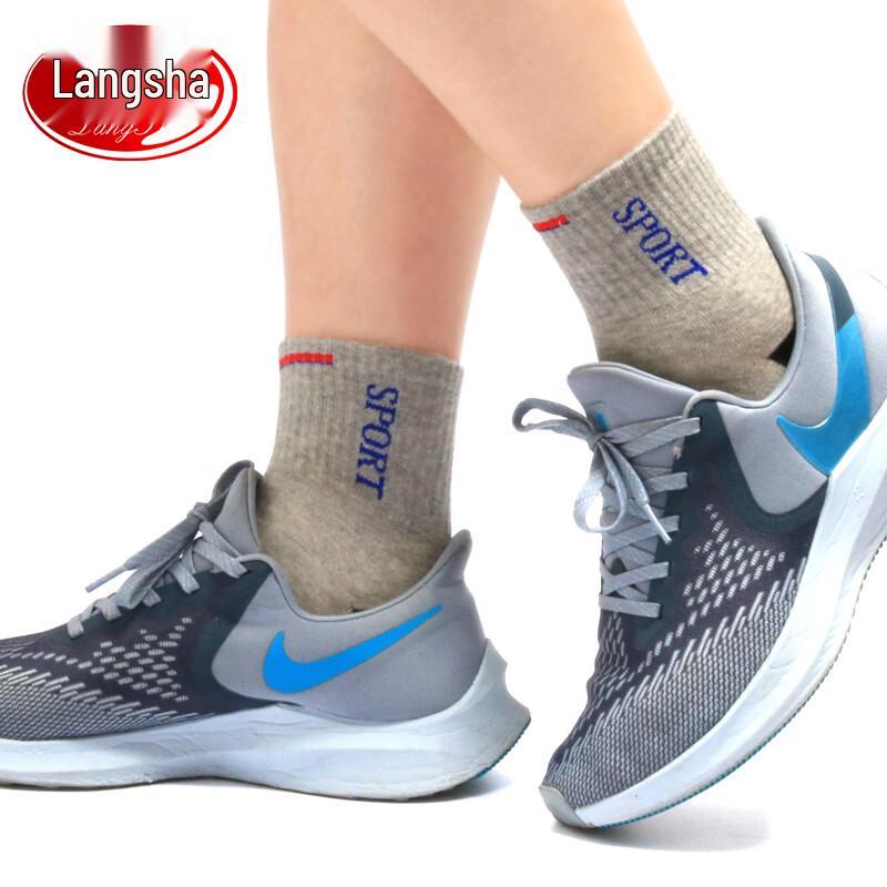 LangSha Men's 12-Pack Pure Cotton Mid-Calf Sports Socks