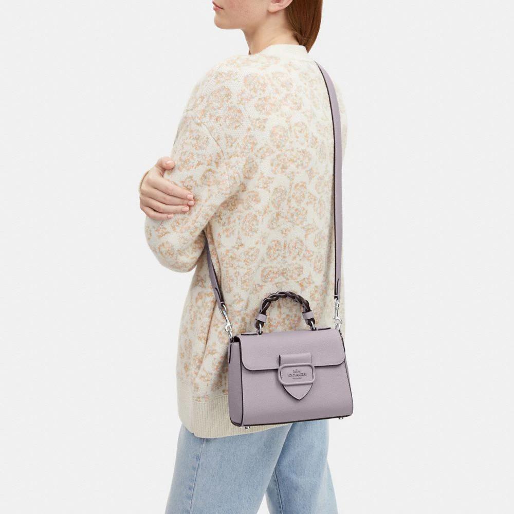 New COACH Morgan Leather Briefcase, Handbag, Crossbody Bag Regular Women's Taro Purple CJ618-SVM4