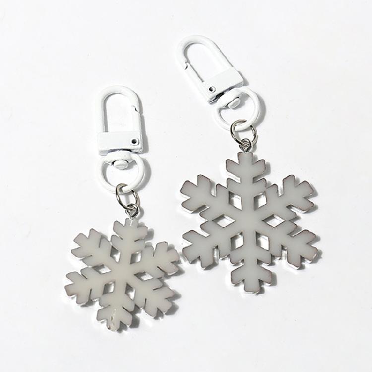Rhinestones Keychain Pendant Sparkling Snowflake Key Chain for Jewelry Lovers