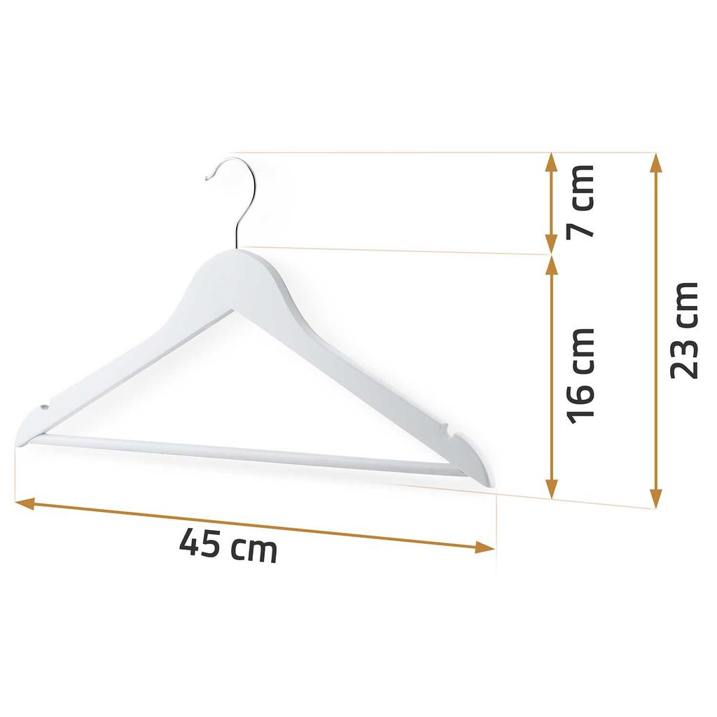 Wooden Clothes Hangers 30 Pcs Ms-858 Massido