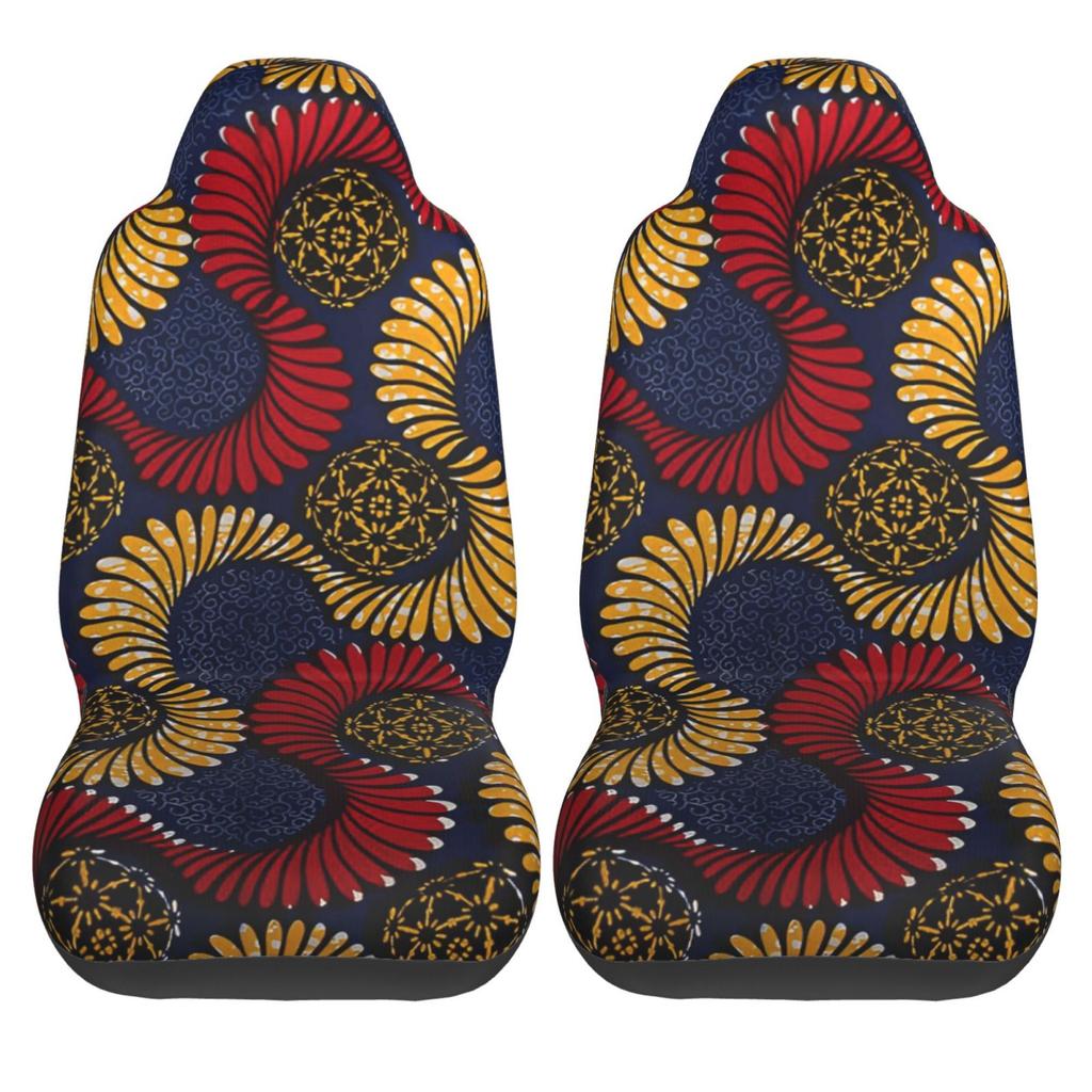 Serpent African Ankara Print 2 Pieces Covers Front Car Seat Universal Protector Cushion Cover Saddle Comfort Covers Fit Most Car
