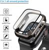 Coque de protection bicolore pour Apple Watch iWatch7 avec film en verre trempé
