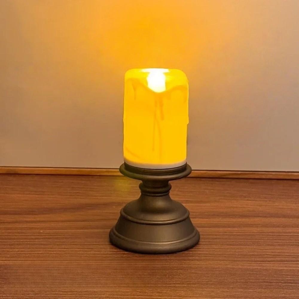 Simulation Candle Crying Candlestick Decorative Roman Pillar Candlestick  Dinner Party Supplies