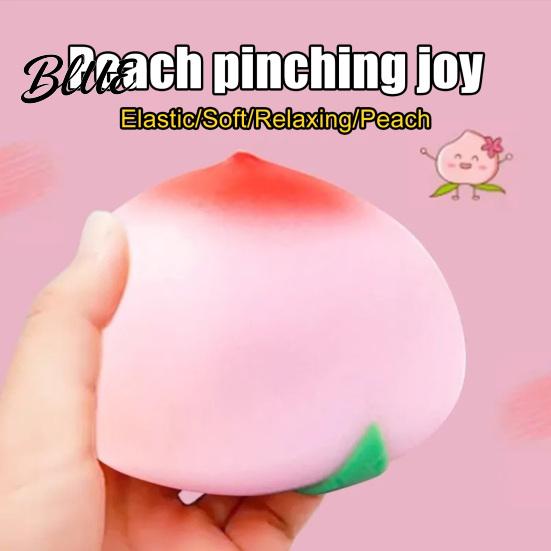 Peach Fidget Toy Juicy Stress Relief Simulation Pink Yellow Squeeze Decompression Fruit Shape Sensory Slow Rebound