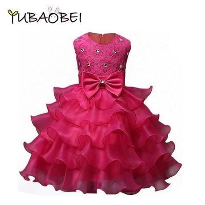 Babymeisjes Doopjurk Kinderen Ruffles Kant Meisjes Prinsessenjurken Tutu voor Bruiloften Feesten Evenementen