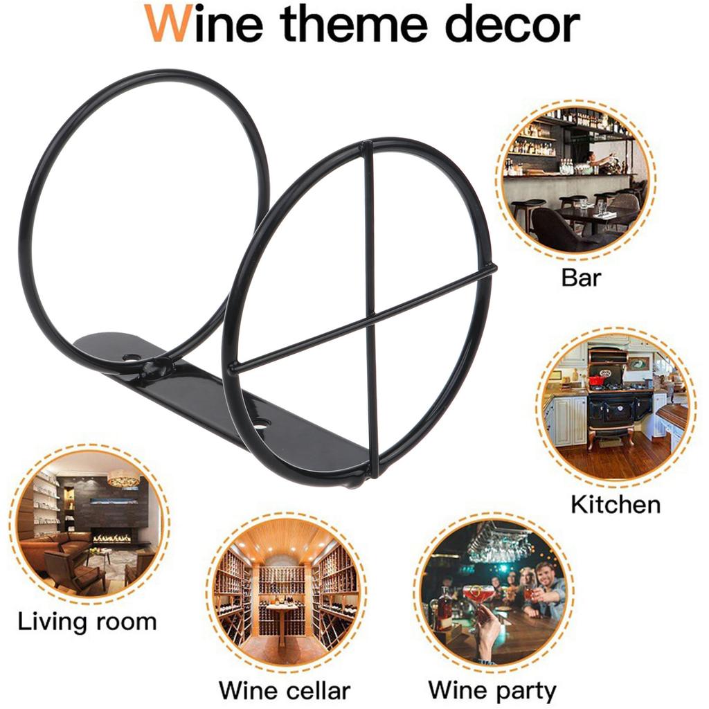 Wall Mounted Wine Bottle Holder Display Rack Hanger Kitchen Organization for Champagne Cocktail Bottle Metal Storage