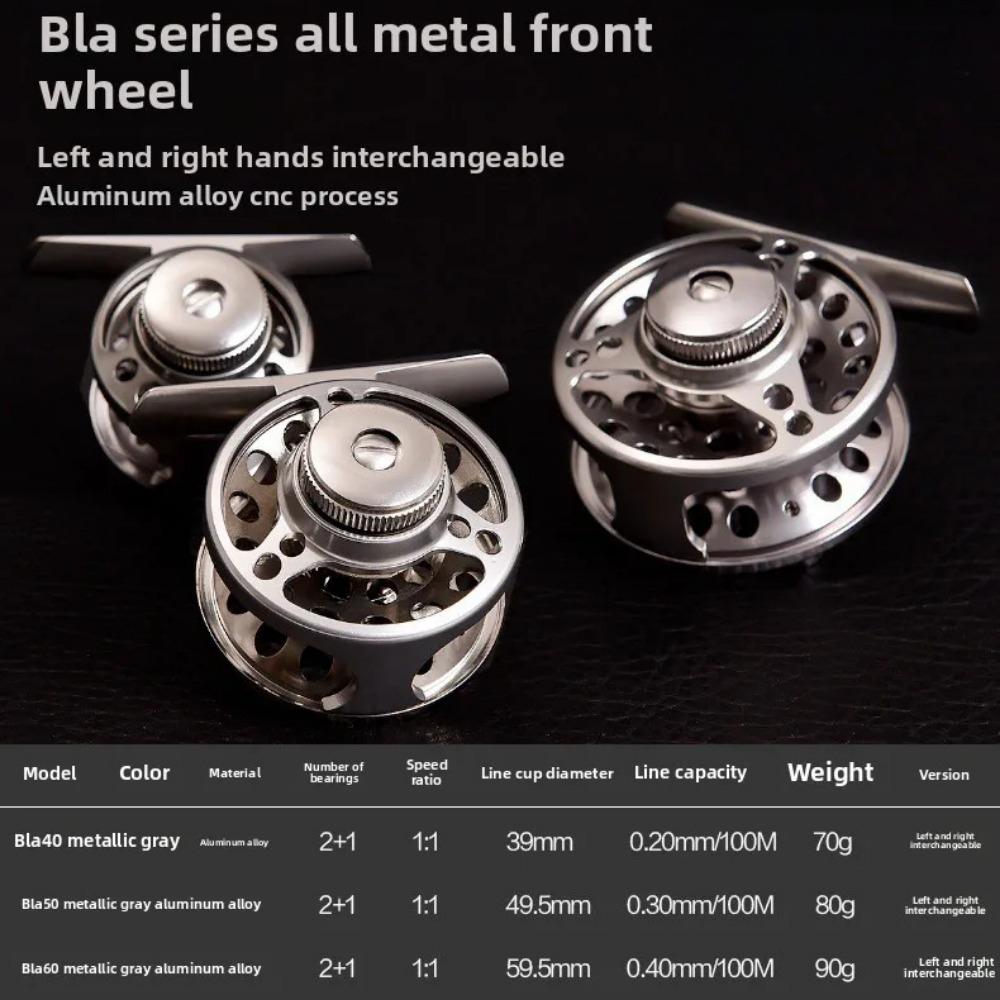 BLA40-50-60 Series CNC Aluminum Front Drag Reel, Ice & Fly Fishing Tackle for Precision Casting, Fishing Tools