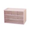 Desktop Storage Box Plastic Space Saving Large Capacity Desktop Drawer Organizer for Dressing Table Office School Purple