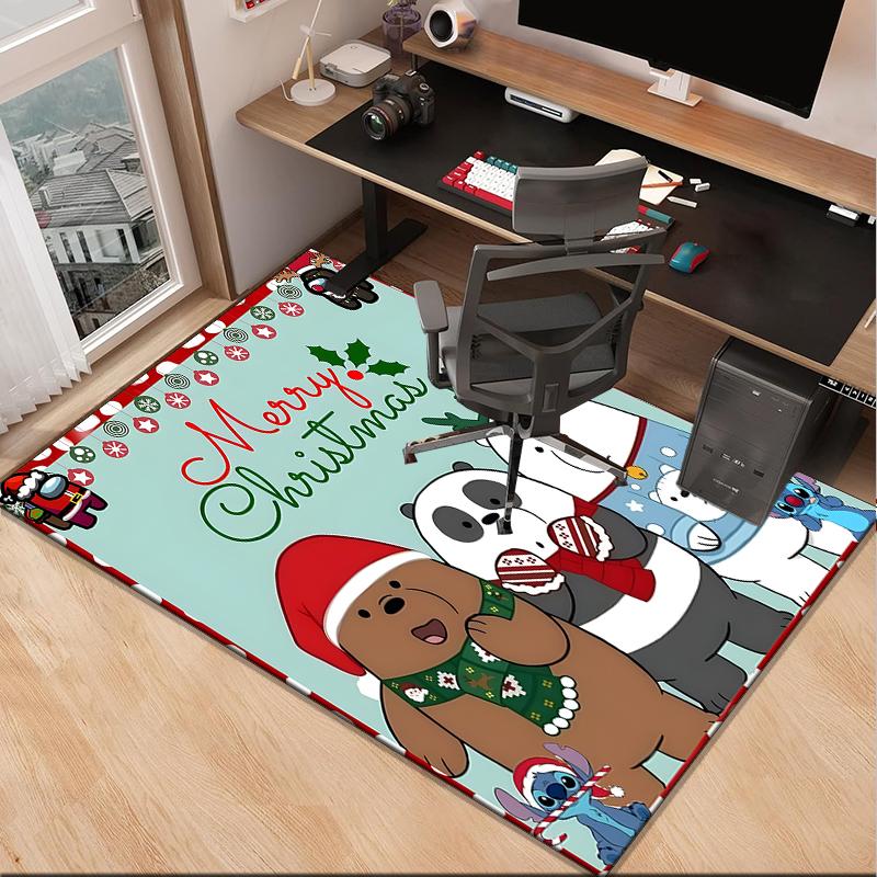 Nightly Friends bears Adventure Office Rug Chair Mat, Game Carpet, Suitable for Front Door, Bedroom, Living Room, Desk, Holiday Gift
