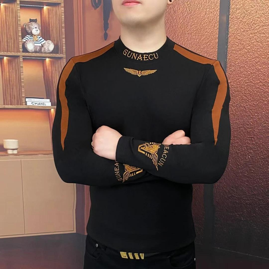 Embroidered Autumn Men s Hoodie Fashion Men s Long Sleeve Slim Fit Casual Business M