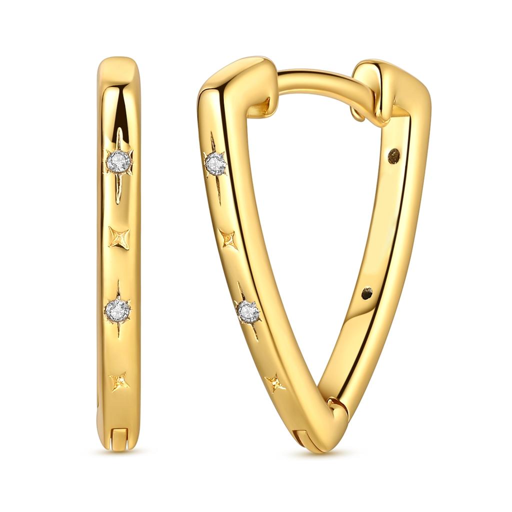 Original Copper Gold Earring For Woman Heart Star Hoop Earring Fashion Jewelry