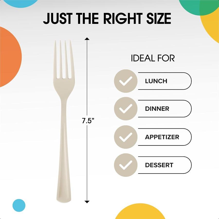 

Пластиковые вилки цвета слоновой кости 100 шт. Вилки цвета слоновой кости Одноразовые столовые приборы Сверхпрочный пластиковый набор столовых приборов Наборы одноразовых столовых приборов Набор столовых приборов United States