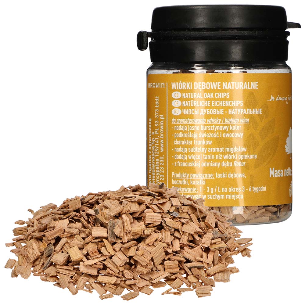 Wiórki dębowe naturalne (nieopiekane) 20g