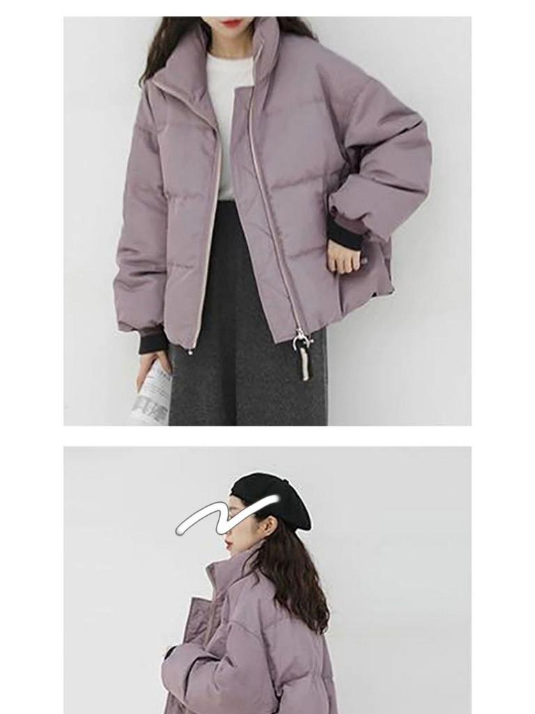 Women's Purple Korean Style Loose Short Down Jacket - 2025 Autumn/Winter Collection