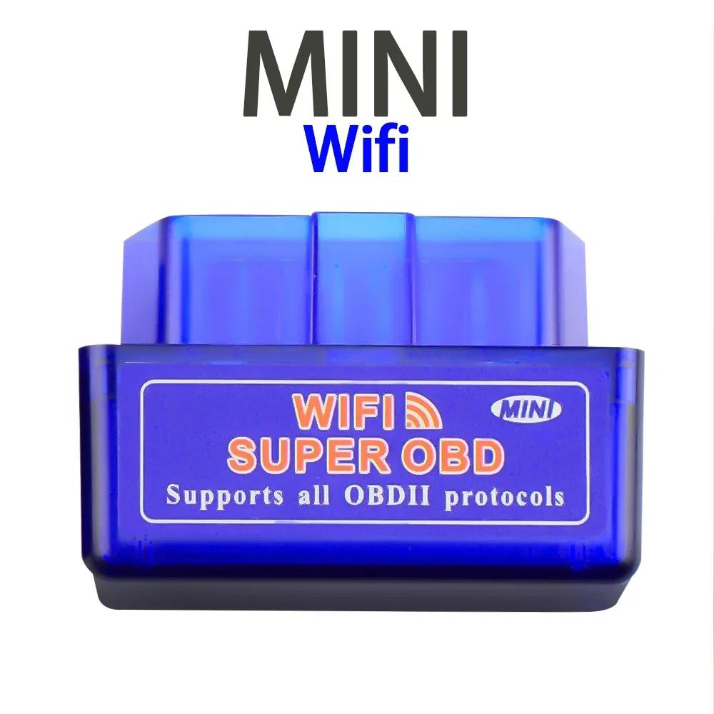 OBD2 Car Scanner Mini ELM327 Diagnostic Adapter Tester Wireless WIFI Bluetooth Car Diagnostic Tool Code Reader for Android IOS
