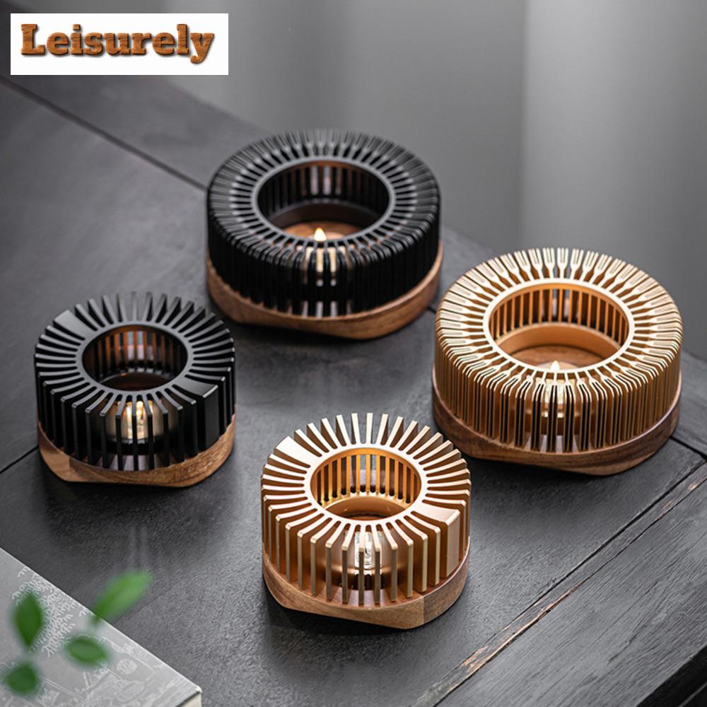 Japanese-style Tea Warmer Stove Solid Wood Tea Warmer Holder  Teapot Candle Heating Base Warm Drink Wine Boiler Kung Fu Tea Set