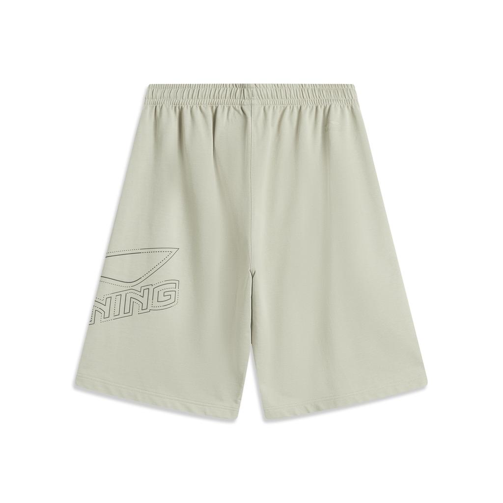 Li Ning Lifestyle Series Sport Minimalist Solid Color Elastic Letter Casual Shorts Men shorts Lime AKSV529-2