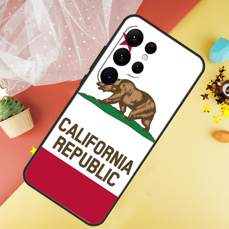 California Flag Phone Case For Samsung Galaxy S25 S24 S21 S20 S22 S23 Ultra S9 S10 Plus S25 FE Cover Coque