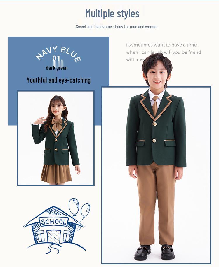 British Style Autumn/Winter School Uniform Set for Boys and Girls