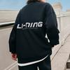 Li Ning Sports Lifestyle Series Letter Print Fleece Warm Reflective Pullover Crewneck Sweatshirt Unisex Sweatshirt Black AWDTB41-6