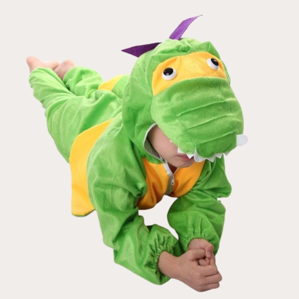 Kids' Dinosaur Kigurumi Costume, Dragon, Dragon Design, Perfect for Christmas, Parties, and Birthdays (Size L (108-120cm))