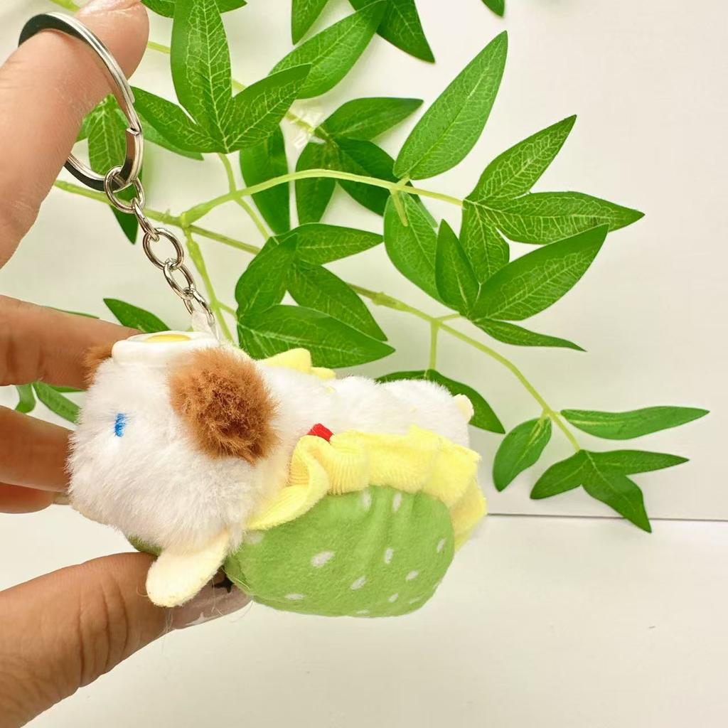Dog Poached Egg Animal Themed Plush Keychain For Kids Gifts Accessories And